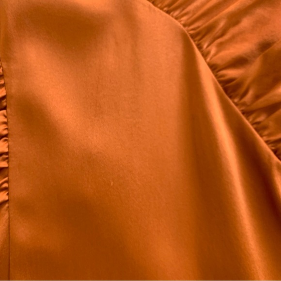 NICHOLAS ORANGE SILK MIDI SKIRT - Picture 12 of 16